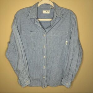 LL Bean Women Size S-Medium Plaid Flannel Long Sleeve Button Shirt 0CD91 T2